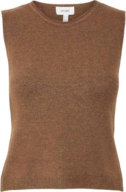 Vero Moda Vmlucille Oneck Knit Tank TOP VMA Kvinde Bison Sweaters Regular Fit Str S - hos Magasin