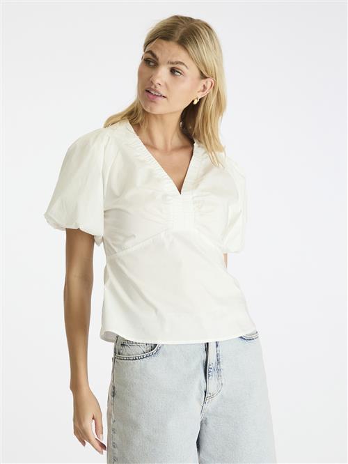 Neo Noir Irina Poplin Blouse Kvinde White Langærmede Bluser Str 44 - hos Magasin