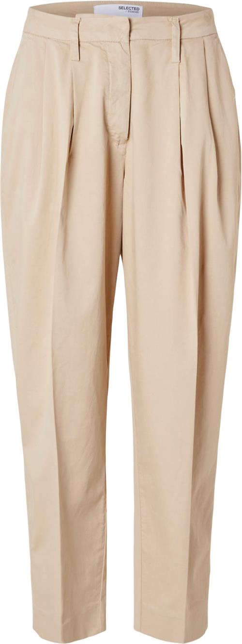 Selected Femme Slfbenedicte HW Barrel Pant Kvinde Humus Bukser Med Lige Ben Str 42 - hos Magasin