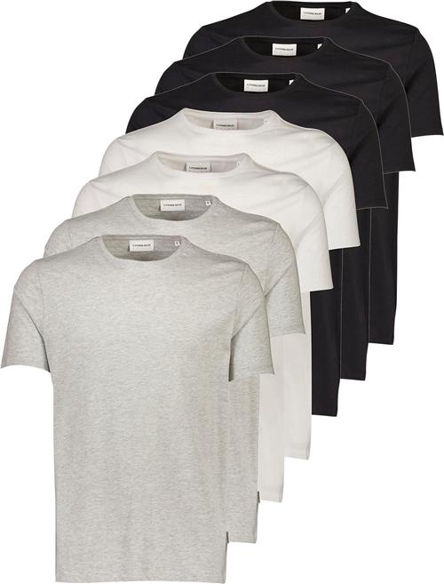 Se Lindbergh 7pack T-shirt Mand Wh/wh/wh/bl/bl/gr/gr Kortærmede T-shirts Str XXL - hos Magasin ved Magasin