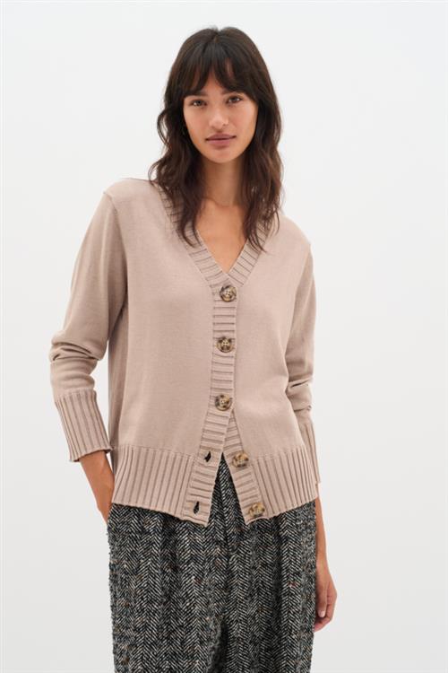 Se InWear Zauloiw Cardigan Kvinde Beige Melange Cardigans Classic Fit Str S - hos Magasin ved Magasin