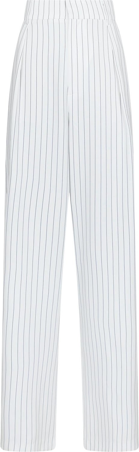 Neo Noir Alessandra Pinstripe Pants Kvinde Hvid Bukser Med Brede Ben Str 44 - hos Magasin