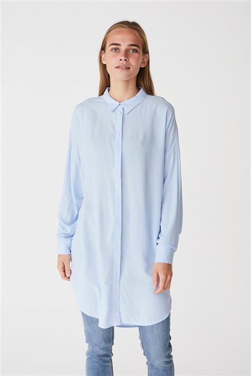 Soft Rebels Freedom LS Long Shirt Kvinde Cashmere Blue Langærmede Skjorter Str XS - Viskose hos Magasin