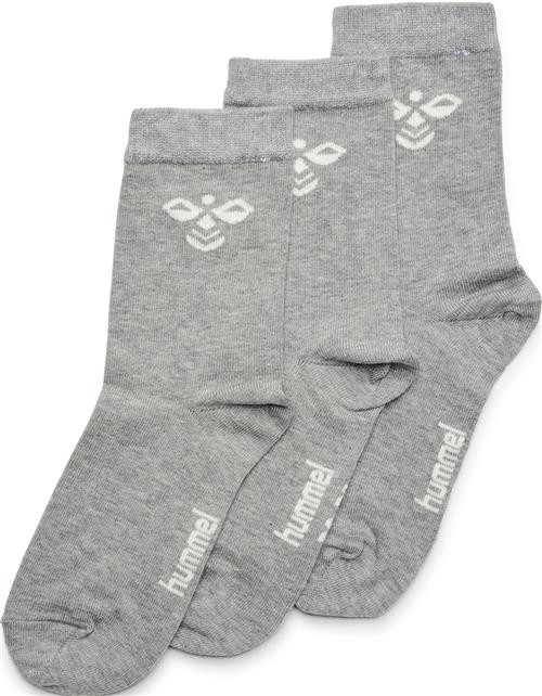 Hummel Sutton 3pack Sock Str 37-40 - Grå Strømper hos Magasin