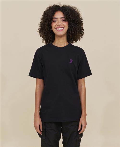 Cartel Copenhagen Cartel Scallop Embroidered Tee Kvinde Nero Kortærmede T-shirts Str XS - hos Magasin