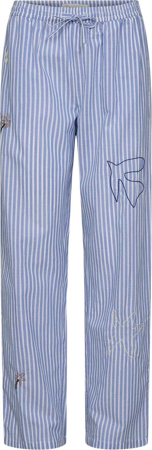 Se Sofie Schnoor Trousers Kvinde Blue Striped Bukser Med Lige Ben Str 40 - hos Magasin ved Magasin