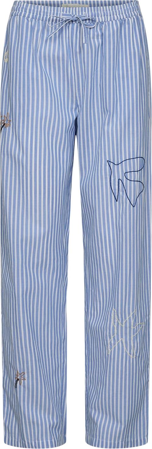 Sofie Schnoor Trousers Kvinde Blue Striped Bukser Med Lige Ben Str 36 - hos Magasin