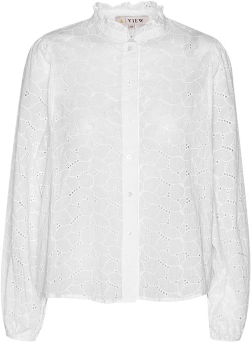 A-VIEW Karla Shirt Kvinde White Langærmede Bluser Str 42 - hos Magasin