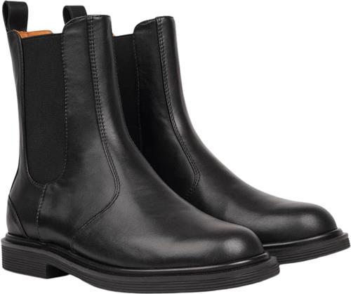 Lovelies Felline Ankle Boots With Elastic Kvinde Black Mat Ankelstøvler Str 40 - Læder hos Magasin