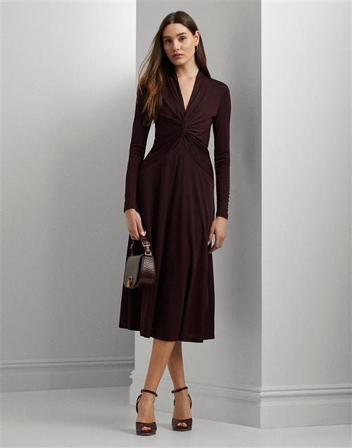 Lauren Ralph Lauren STR Matte Jerseylsl-dad Kvinde Pinot Noir Midi Kjoler Str 32 - hos Magasin