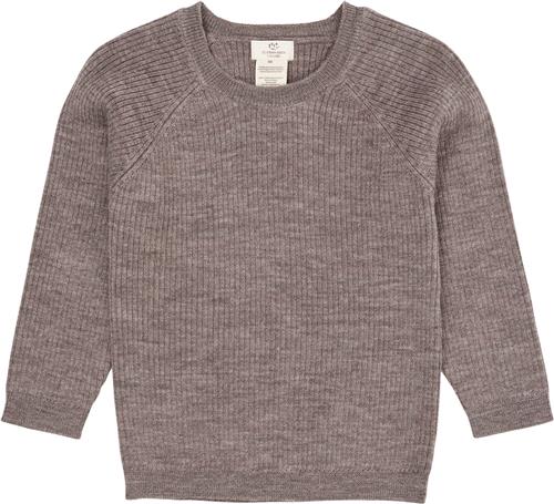 Copenhagen Colors Merino Classic RIB Blouse Kvinde Natural Melange Sweaters Str 98 Merino - hos Magasin