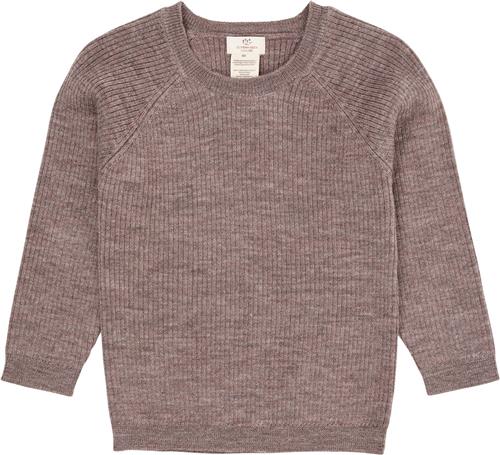 Copenhagen Colors Merino Classic RIB Blouse Str 98 Merino - Natural Melange Strik hos Magasin