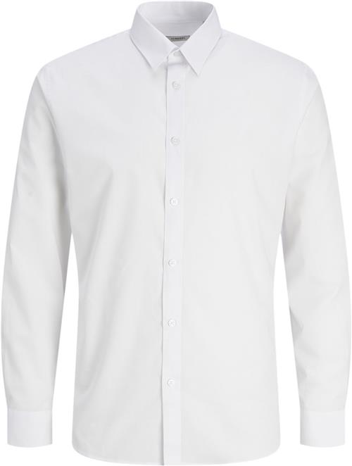 JJ-REBEL Jrebgavin Solid Shirt LS Noos Kvinde White Skjorter Slim Fit Str XXL - hos Magasin