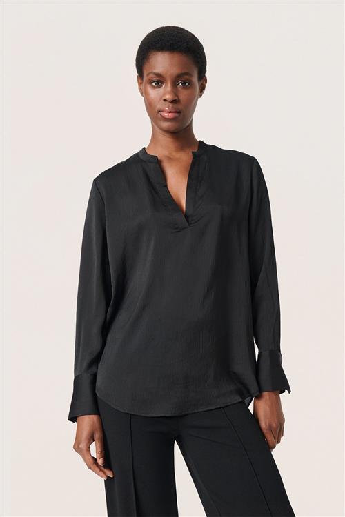 Soaked in Luxury Slparis Shirt Blouse LS Kvinde Black Langærmede Bluser Classic Fit Str M - hos Magasin