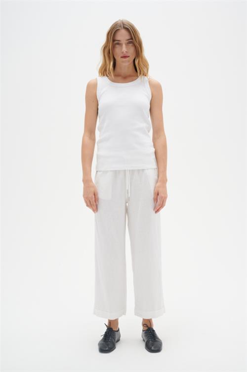 InWear Drizaiw Culotte Kvinde Pure White Hørbukser Casual Fit Str 44 - hos Magasin