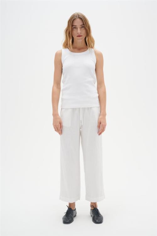 InWear Drizaiw Culotte Kvinde Pure White Hørbukser Casual Fit Str 38 - hos Magasin