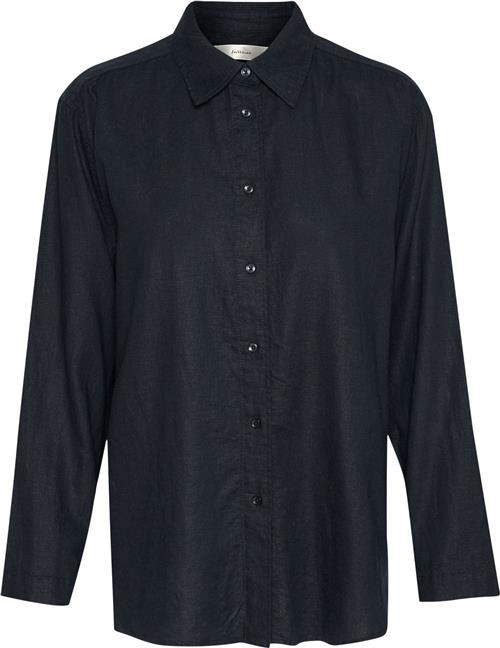 InWear Ellieiw Shirt Kvinde Marine Blue Langærmede Skjorter Loose Fit Str 44 - hos Magasin