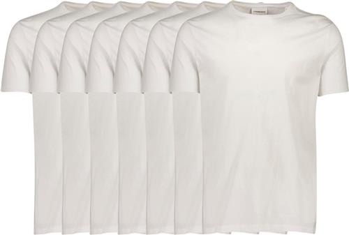 Se Lindbergh Basic Oneck tee S/S 7 Pack Mand Hvid Kortærmede T-shirts Regular Fit Str M - hos Magasin ved Magasin