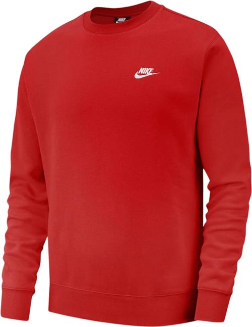 Nike Club Crewneck Mand Red Sweatshirts Str S - Bomuld hos Magasin