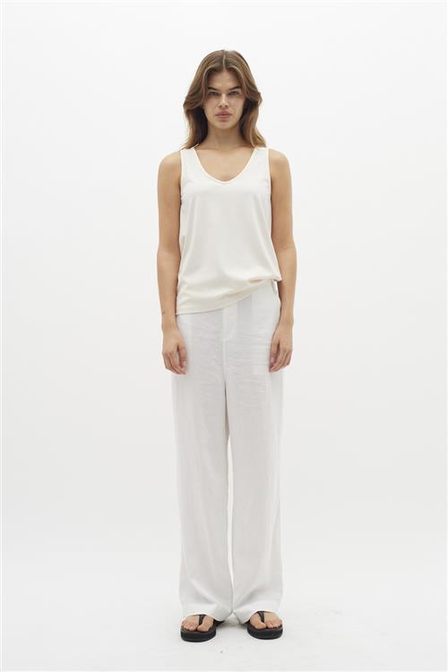 InWear Ellieiw Pants Kvinde Pure White Hørbukser Regular Fit Str 44 - hos Magasin