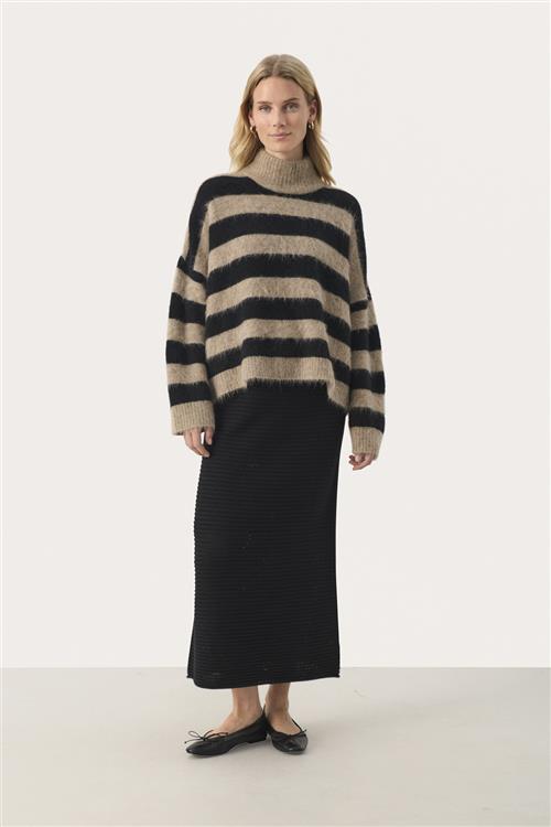 Se Part Two Liepapw PU Kvinde Mink Melange Stripe Sweaters Regular Fit Str XS - hos Magasin ved Magasin