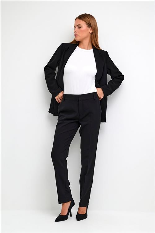 My Essential Wardrobe 26 THE Tailored Straight Pant Kvinde Black Bukser Med Smalle Ben Str 40 - hos Magasin