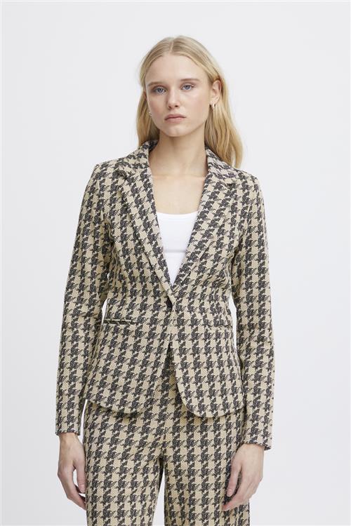 Se ICHI Ihkate Houndstooth BL Kvinde Doeskin Houndstooth Blazere Str S - hos Magasin ved Magasin