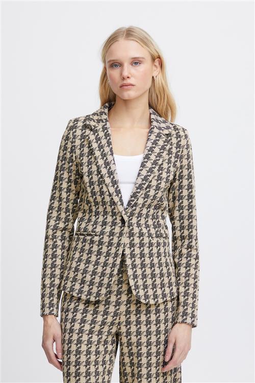 ICHI Ihkate Houndstooth BL Kvinde Doeskin Houndstooth Blazere Str M - hos Magasin