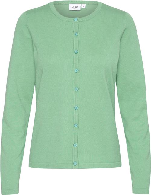 Se Saint Tropez A8661, Milasz Rneck Cardigan Kvinde Zephyr Green Cardigans Classic Fit Str S - hos Magasin ved Magasin