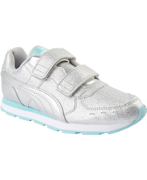 Se Puma Vista Glitz V Inf Puma Silver-gulf Stream Sneakers Str 19 - hos Magasin ved Magasin