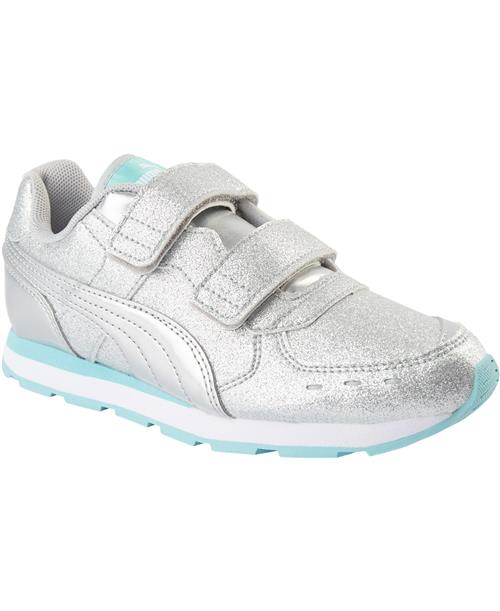 Se Puma Vista Glitz V Inf Puma Silver-gulf Stream Sneakers Str 23 - hos Magasin ved Magasin