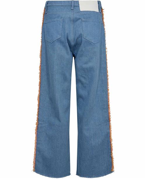 Se Karl Lagerfeld Denim Boucle Pants Kvinde Blue Denim Wide Jeans Str 28 Denim - hos Magasin ved Magasin