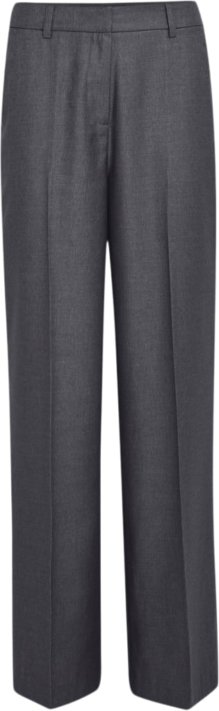 Minus Delvia High Waisted Straight Leg Pant Kvinde Nine Iron Gray Melange Bukser Med Lige Ben Str 44 - hos Magasin