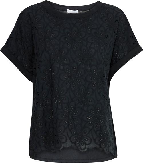 Se Sorbet Sbjacey Flower TEE Kvinde Jet Black Kortærmede T-shirts Str L/XL - hos Magasin ved Magasin