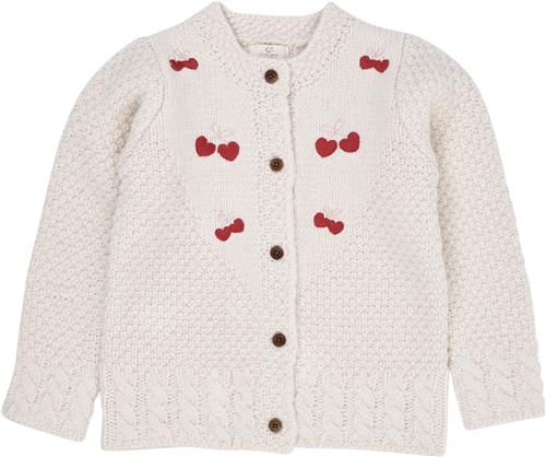 Copenhagen Colors Lambwool Cardigan W. BOW EMB Str 116 - Cream Strik hos Magasin