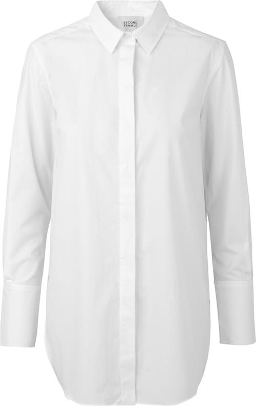 Se Second Female Larkin LS Classic Shirt Kvinde White Alyssum Langærmede Skjorter Str L - hos Magasin ved Magasin