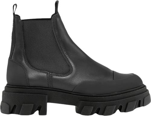 Ganni Cleated Low Chelsea Boot Black Stit Kvinde Black Chelsea Boots Str 38 - hos Magasin