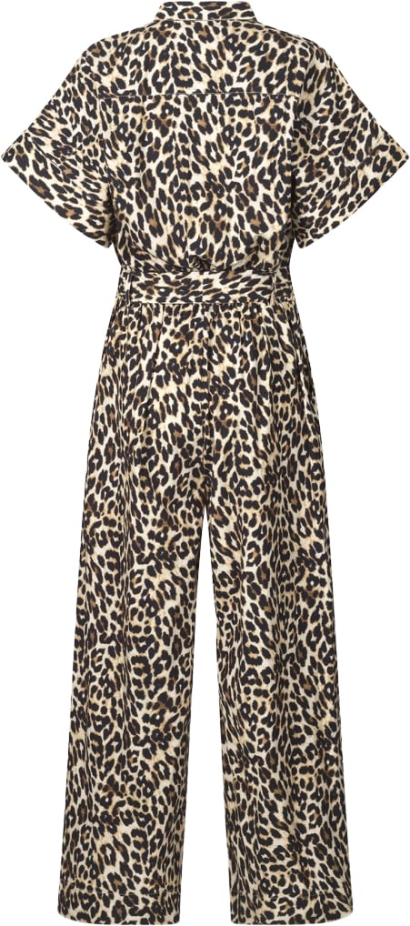 Lollys Laundry Mathildell Jumpsuit SS Kvinde Leopard Print Buksedragter Str XS - hos Magasin