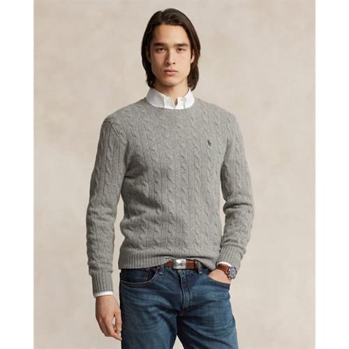 Se Polo Ralph Lauren 2/15 Wool/cash Rwslsl-plo Mand Grå Sweaters Str L - Uld hos Magasin ved Magasin