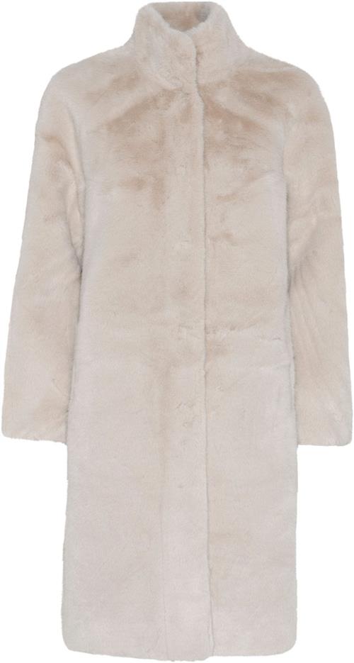 Micha Long Coat_ Fur Coat Kvinde Camel Uldfrakker Str 40 - hos Magasin