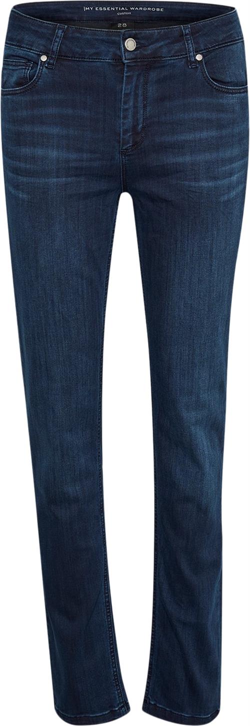 My Essential Wardrobe 33 THE Celina 100 High Straight Y Kvinde Dark Blue Wash Skinny Jeans Straight Fit Str 30/32 - hos Magasin