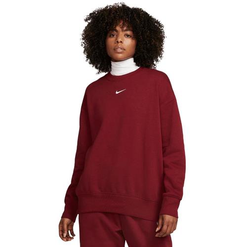 Nike Sportswear Phoenix Fleece Oversized Sweatshirt Kvinde Sail/black Sweatshirts Str 2XS - Bomuld hos Magasin