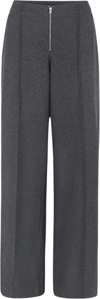 esmé studios Esbez Wool Pants GRS Kvinde Gray Melange Bukser Med Lige Ben Str XS - hos Magasin