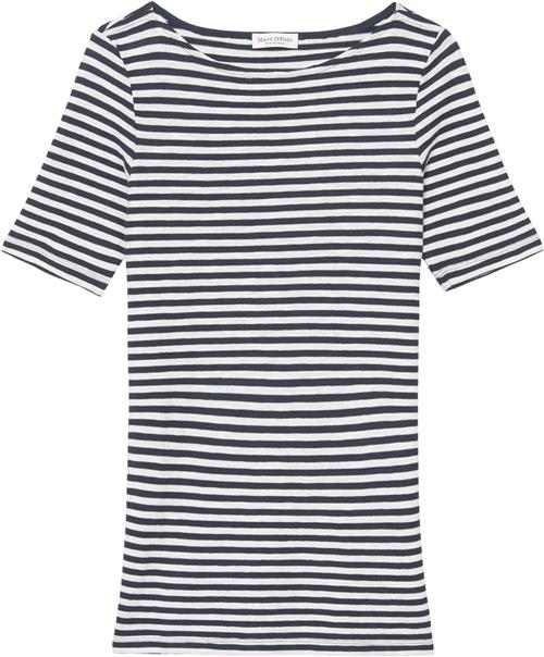 Marc O’Polo Tshirt, Short Sleeve, Boat Neck, s Kvinde Multi/night Sky Kortærmede T-shirts Str L - hos Magasin