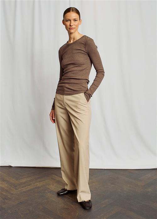 Bruun & Stengade BS Margrethe Regular Fit Top Kvinde Brown Toppe Str L - hos Magasin