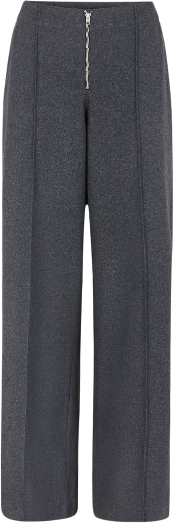 esmé studios Esbez Wool Pants GRS Kvinde Gray Melange Bukser Med Lige Ben Str L - hos Magasin