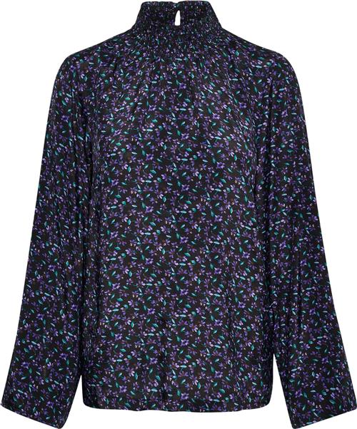 Kaffe Kapollie Blouse Kvinde Heliotrope Flower Print Langærmede Bluser Str 40 - hos Magasin