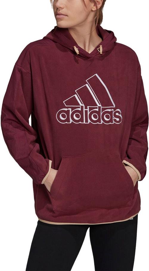 adidas Brand Love Giant Logo Polar Fleece Hættetrøje XS - Hættetrøjer & Sweatshirts Polyester hos Magasin