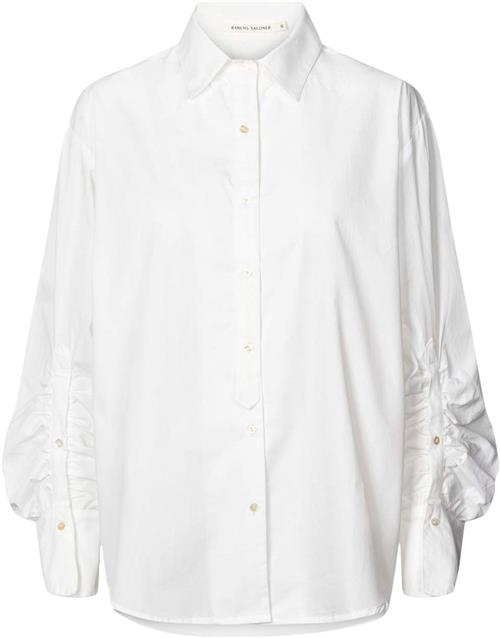 Rabens Saloner Poplin Cuff Detail Shirt Lourdes Kvinde White Langærmede Skjorter Str XS - hos Magasin