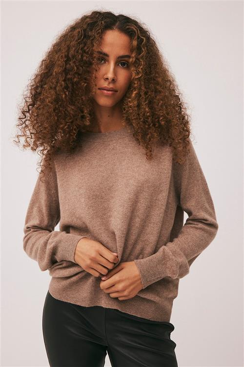 Magasin du Nord Collection Magasin Mabel 2 100 Cashmere Kvinde Sand Melange Sweaters Str L Cashmere